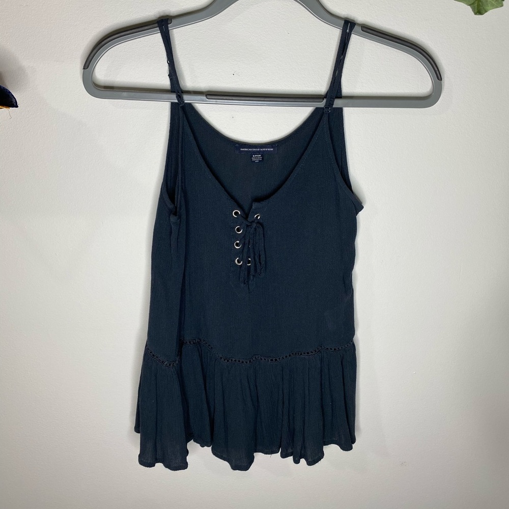 Tie front tank top